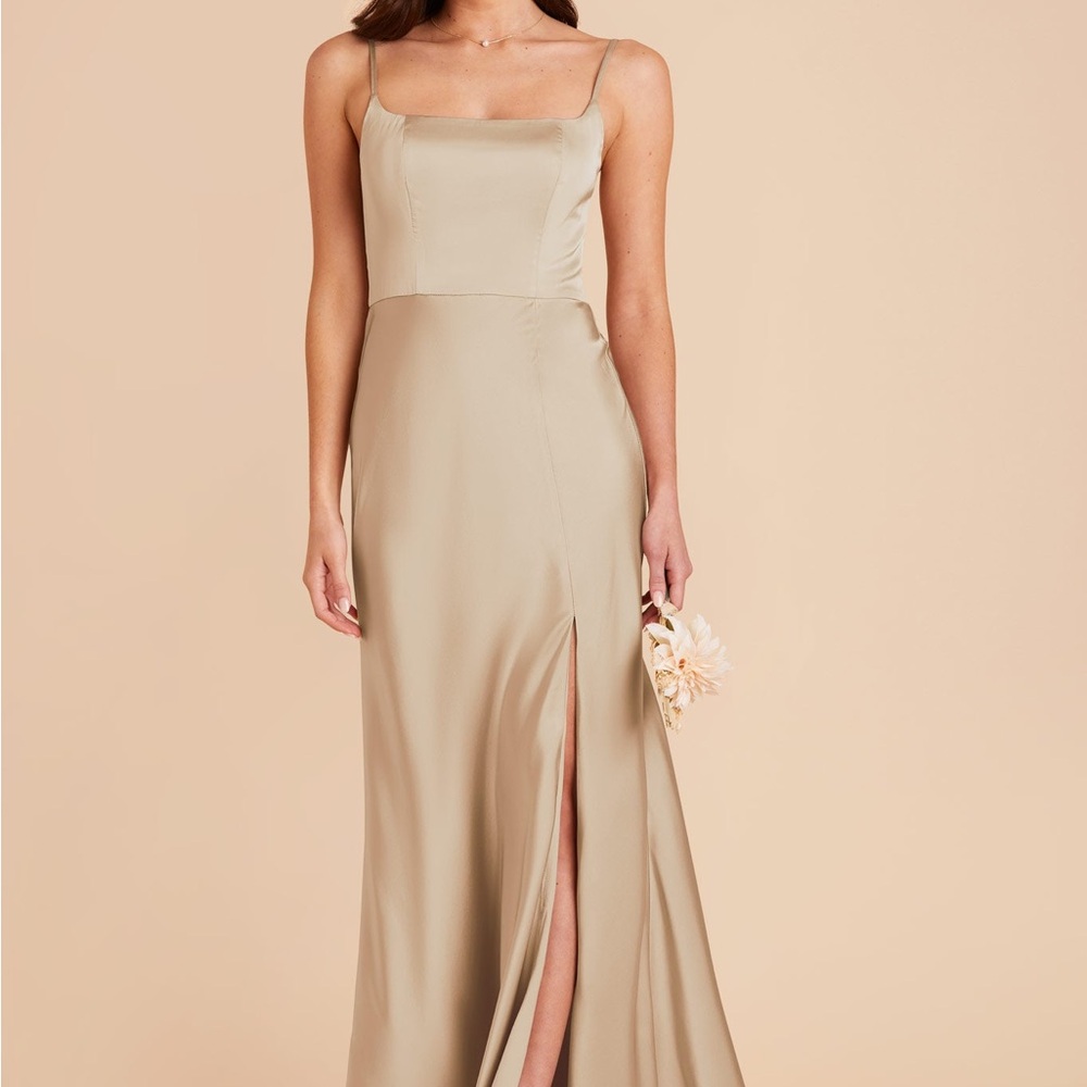 Birdy Grey Mai Matte Satin Dress - Neutral Champagne